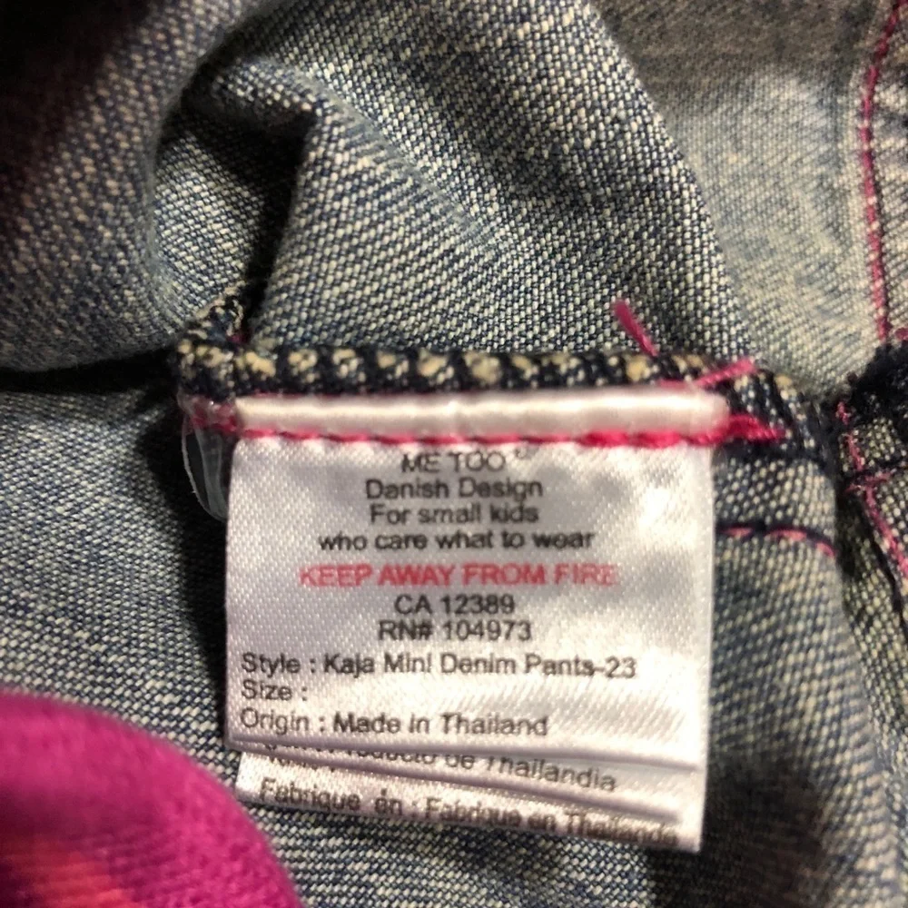ME TOO-GIRL JEANS SIZE 2Y PINK & BLUE NWT